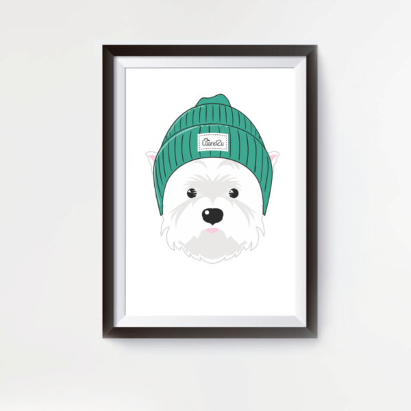 LuandZu Plakát Obrázek Westík Westie West Highland White Terrier Westík Kulíšek