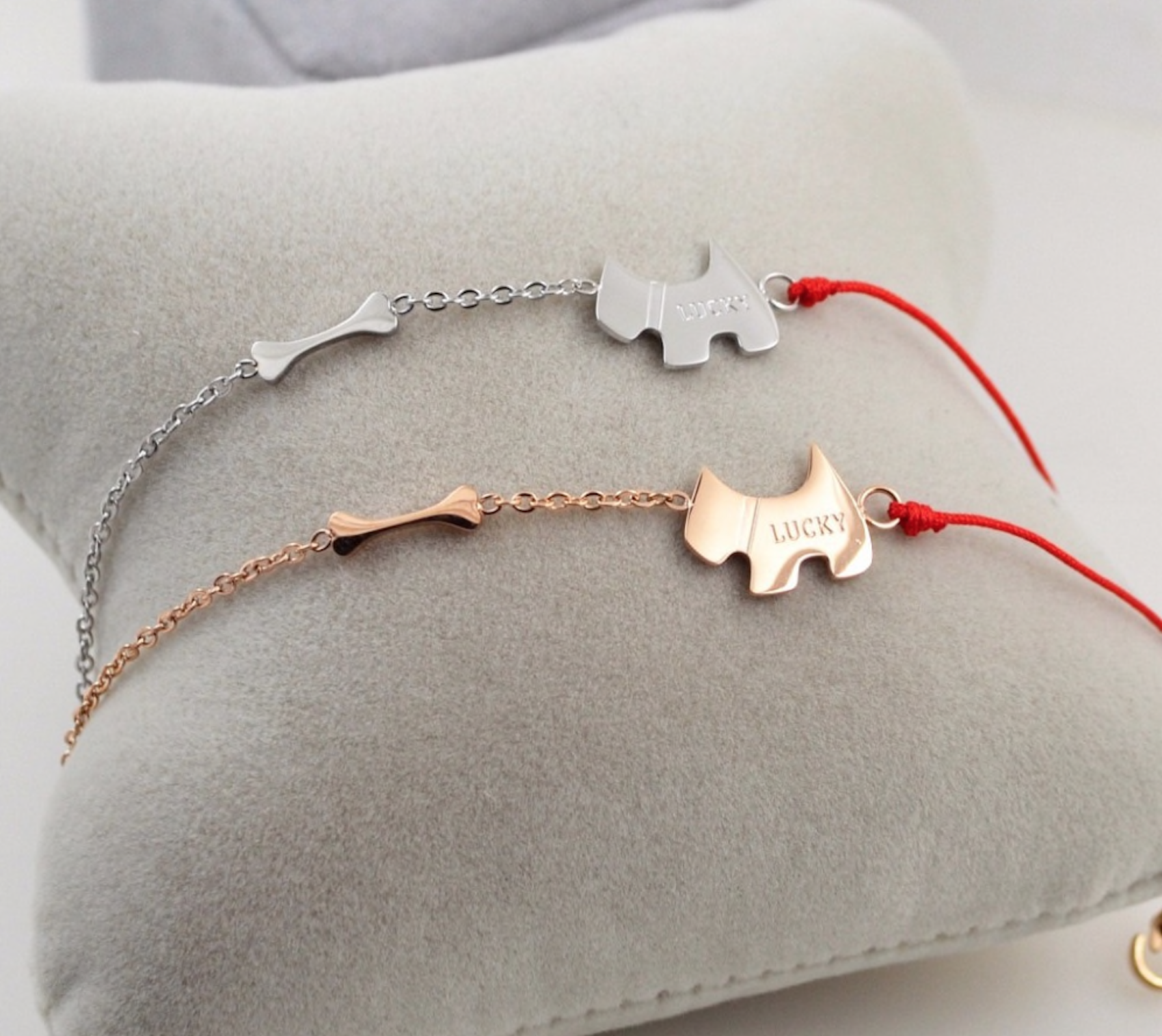 LuandZu Náramek Růžové Zlato Stříbrný Westík Westie West Highland White Terrier Design Dyzajn Móda Westík Lucky Stylový Pevný Elegantní