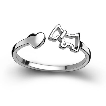 LuandZu Šperk Prstýnek Stříbrný Westík Westie West Highland White Terrier Pejsek design Dyzajn Móda Luxusní